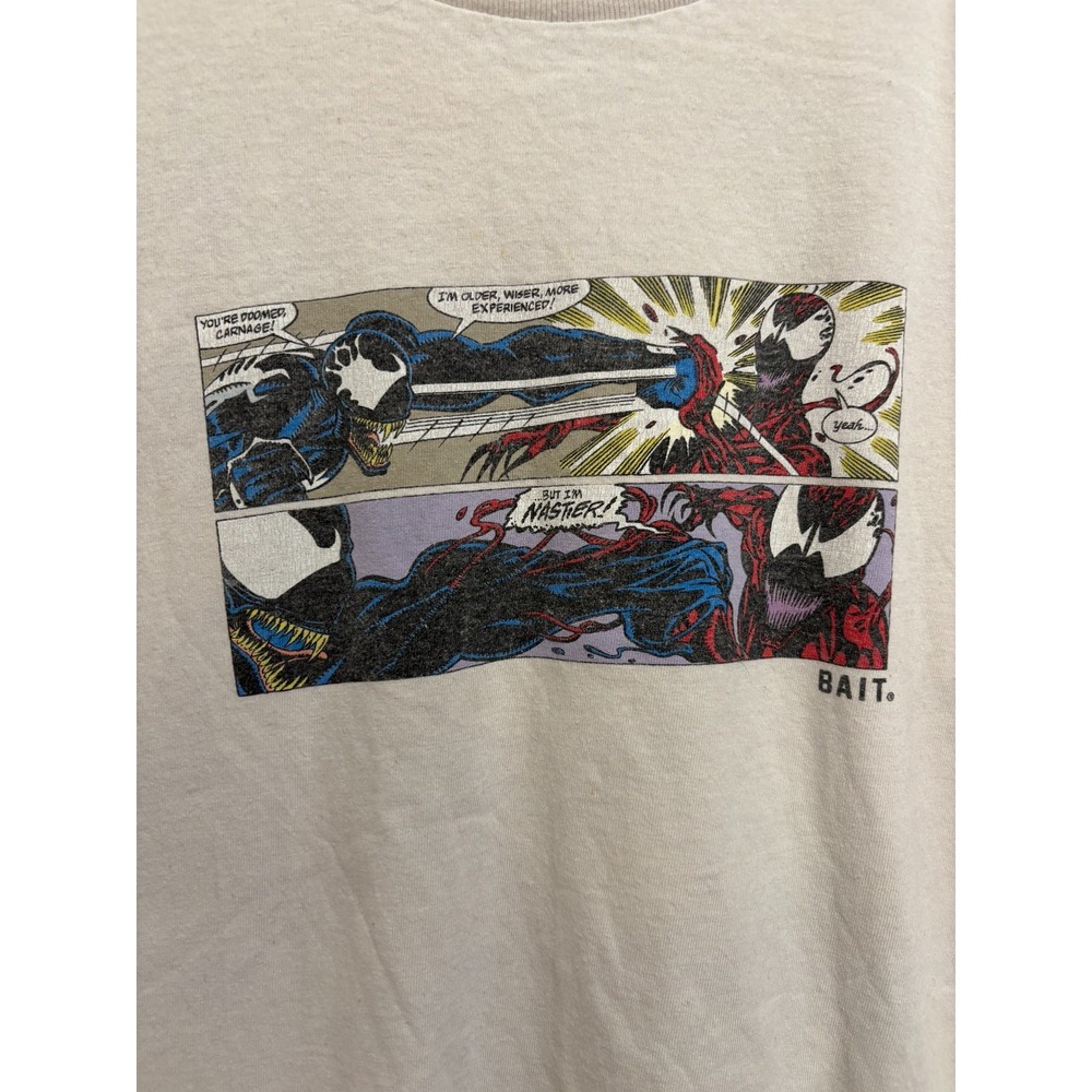 Venom Vs Carnage Comic T-Shirt Mens White Graphic Medium Vintage Bait x Marvel
